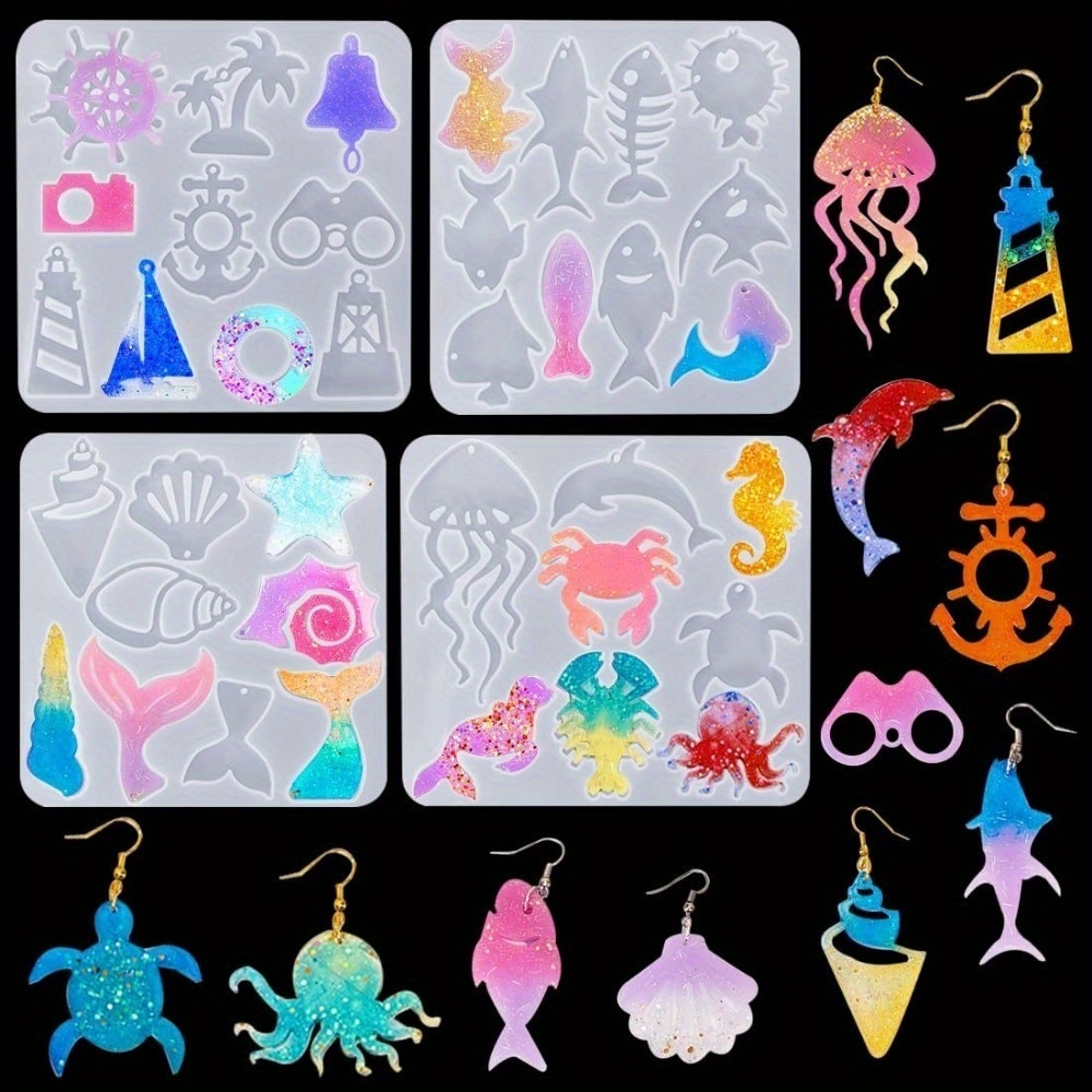 Aquarium Fish Marine - L'ensemble de moules pour boucles d'oreilles
