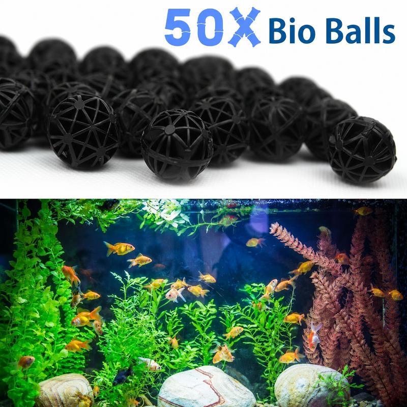 Fish Tank Filter Aquarium - 50 pièces de boules filtrantes biologiques